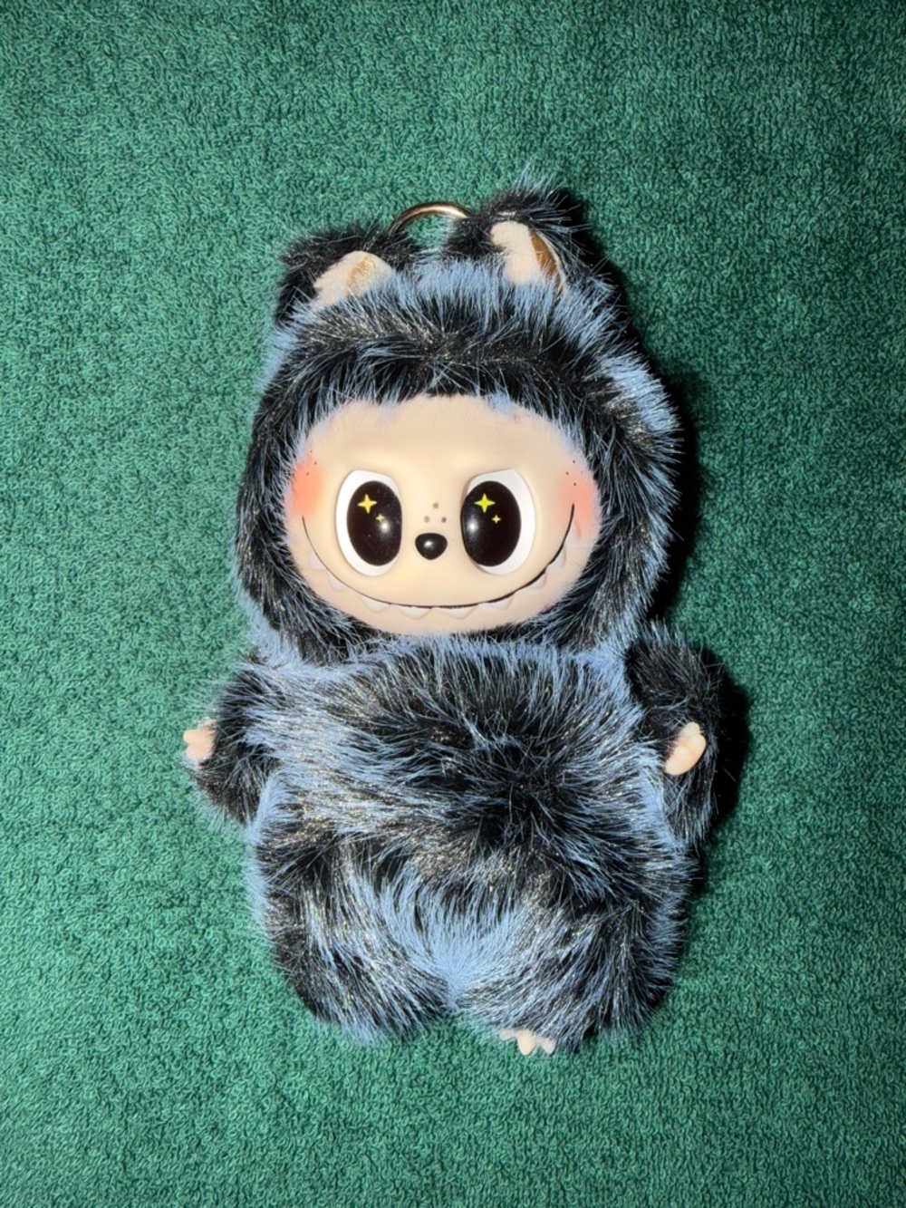 Lafufu Plush Fuzzy Small Pet Toy - Black and Blue Fur
